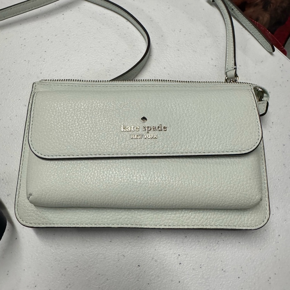 Kate Spade Mint Green pebble leather Crossbody Bag